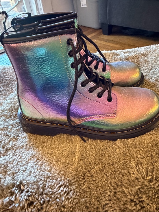 Dr. Martens Other - Dr. Martens Iridescent Holographic Lace-Up Combat Boots girls size 3